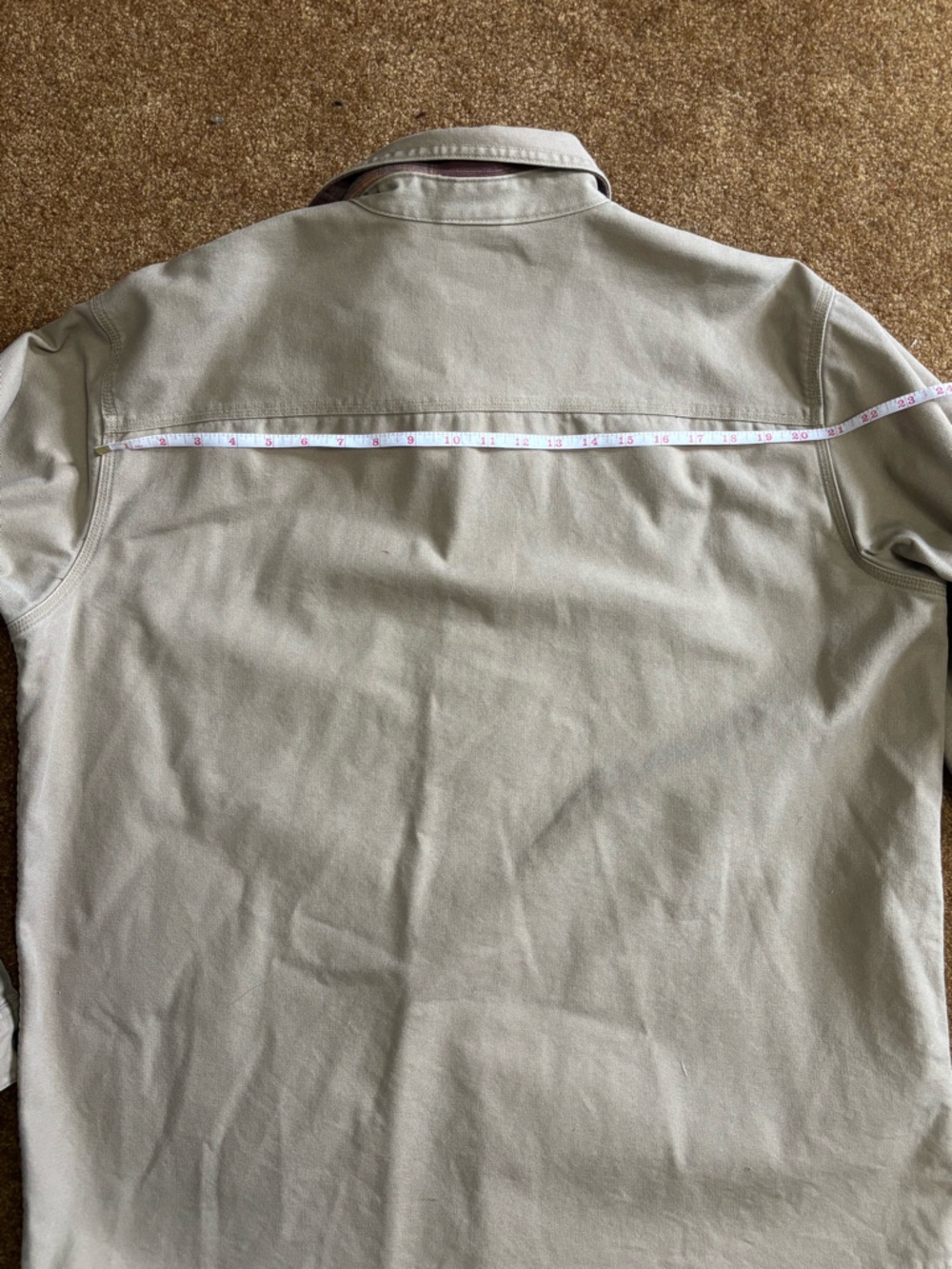 L.L.Bean Tan Canvas snap button Jacket - Picture 8 of 11